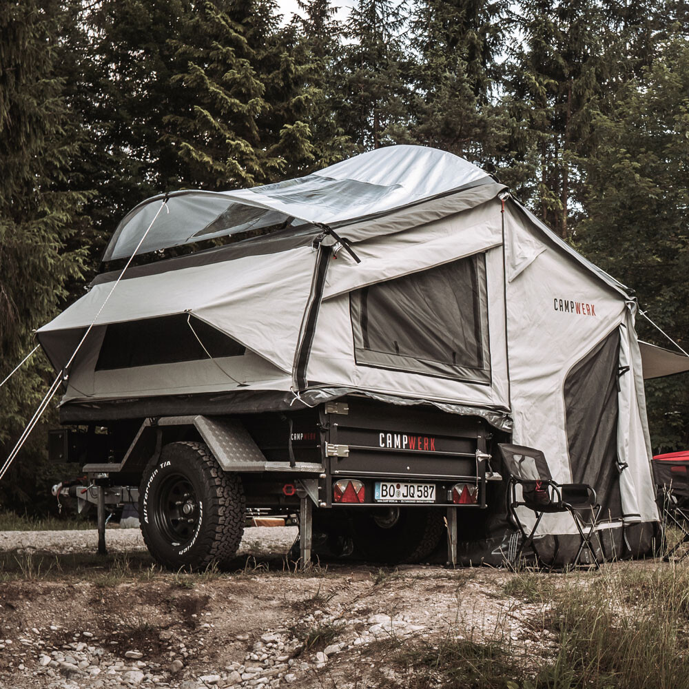 OFFROAD Tent Trailer with ECONOMY Trailer Tent BLACK SILVER EDITION